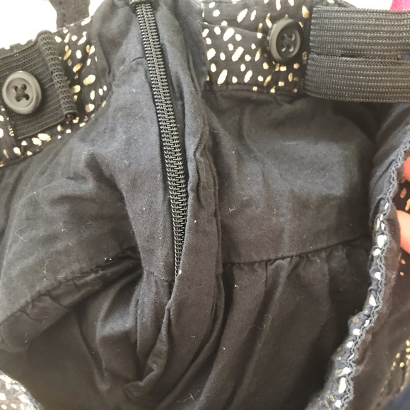 Gap Kids size 8 regular black skirt gold pattern hidden inner elastic adjustors - Picture 5 of 8